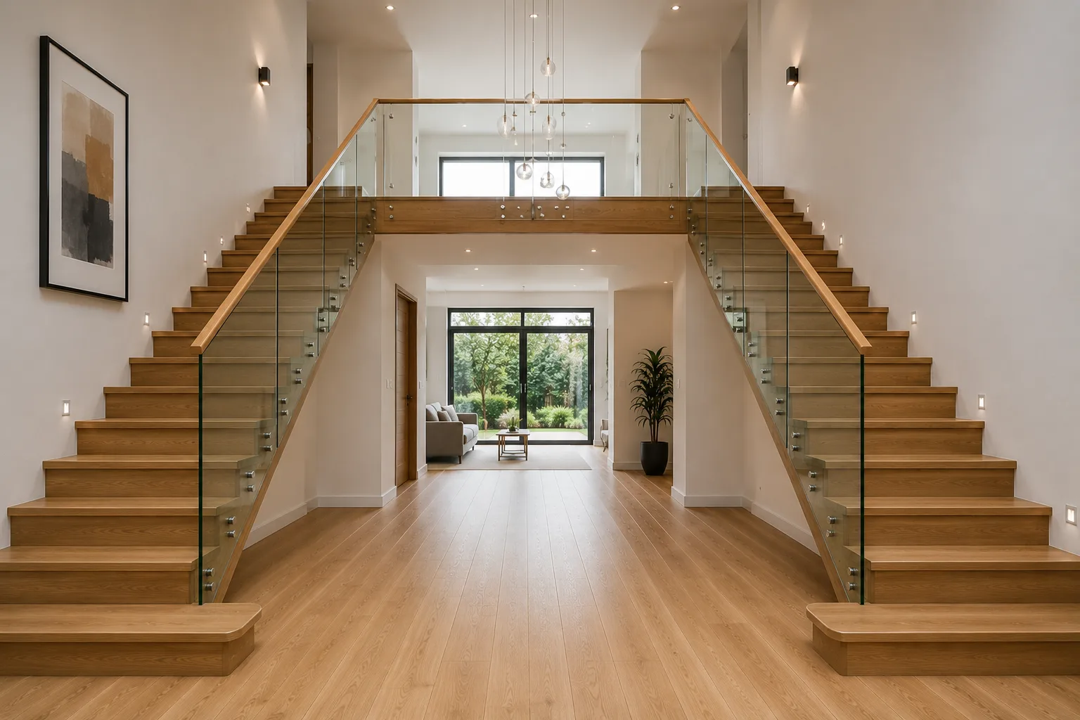 Traditional Wood Stringer Rebuild — Wooden Stringer / Hardwood custom staircase